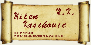 Milen Kašiković vizit kartica
